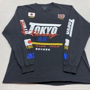 PacSun Tokyo Racing 1998 Graphic Mens Size Small Long Sleeve Black T Shirt